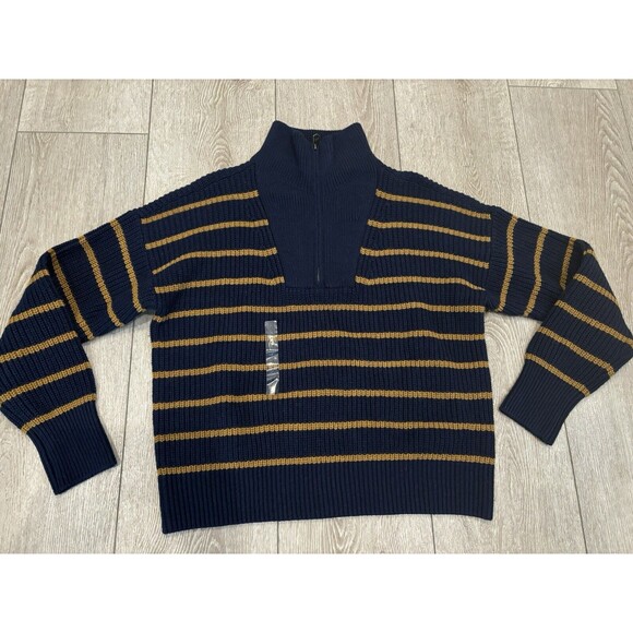 Faherty Women’s Sweater Size Small Mariner Sweater Navy Blazer Stripe Pullover - Picture 4 of 10